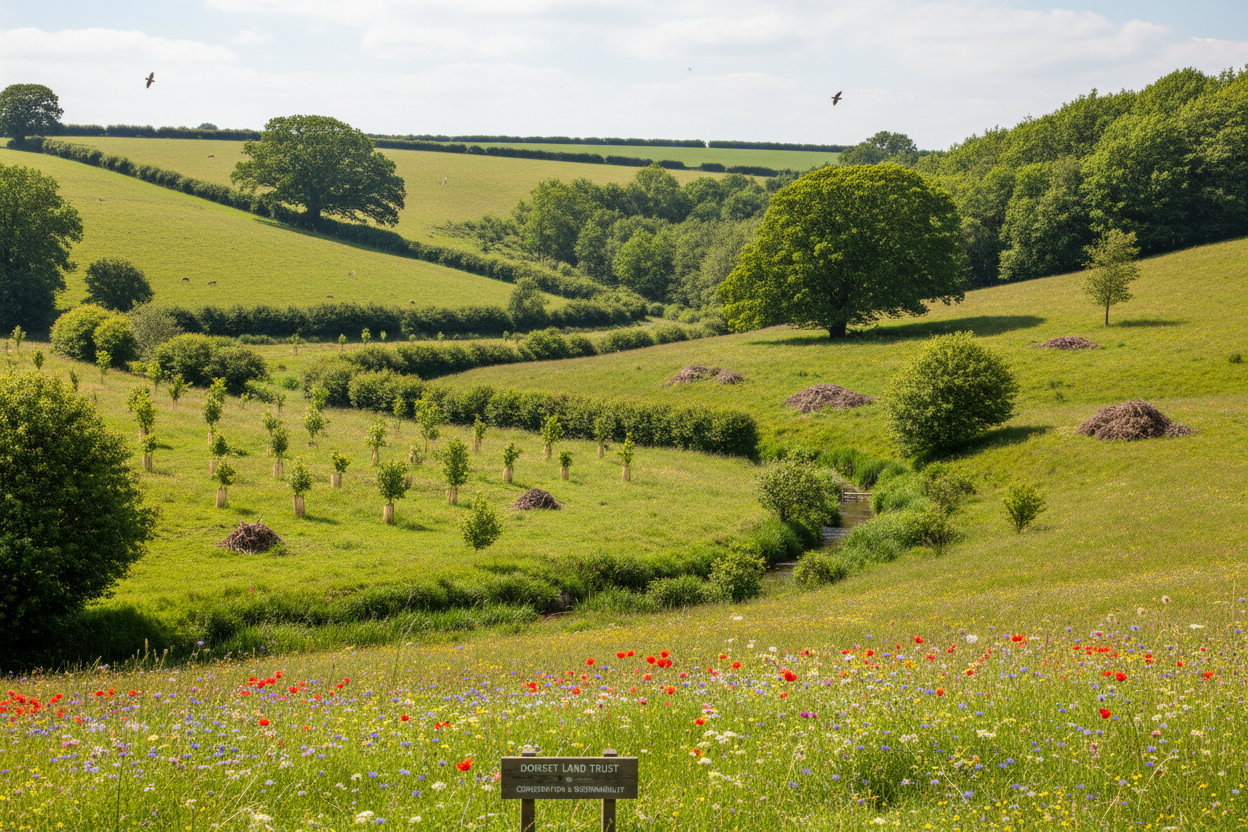 Habitat creation works for Biodiversity Net Gain in Dorset